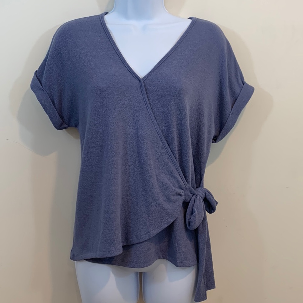 Caution to the Wind Short Sleeve Wrap Shirt  NEW